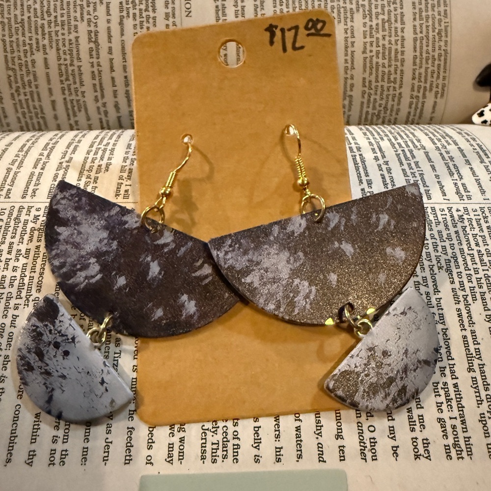 Elegant Black and Silver Dangle Earrings